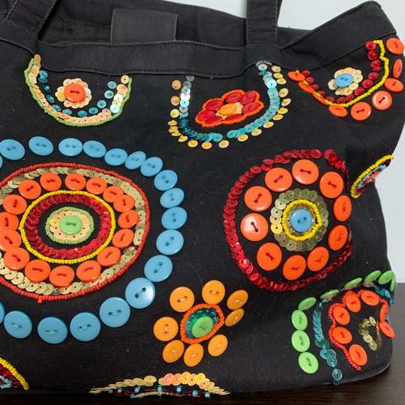 Madison Studio Canvas Button Tote Bag - Picture 6 of 13